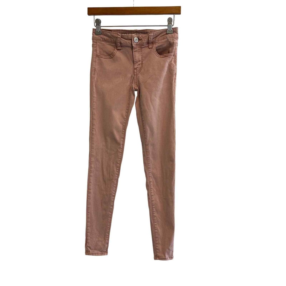 American Eagle Super Stretch Jegging Mauve Pink Skinny Jeans Womens Size 0
